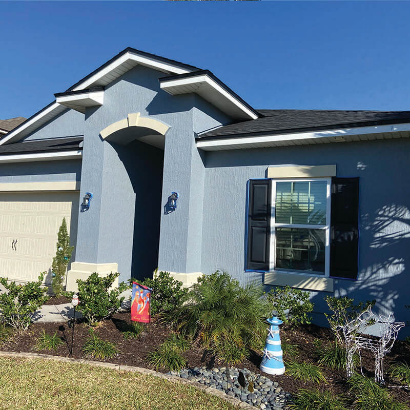 blue exterior painting project in Saint Augustine