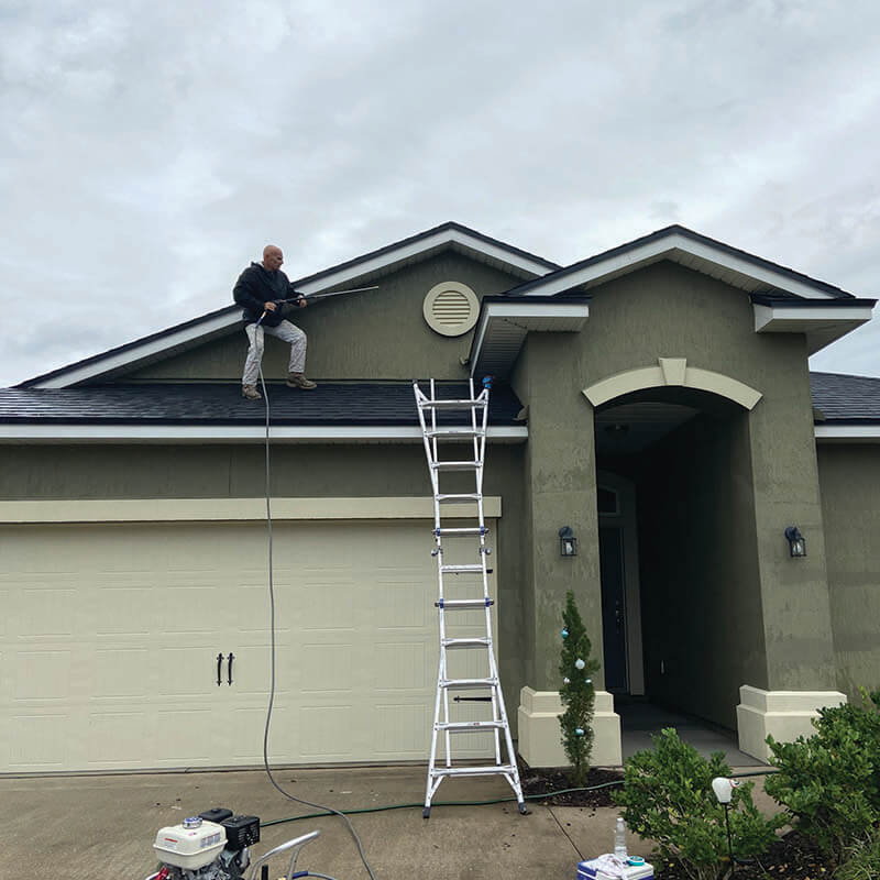 blue exterior painting project in Saint Augustine