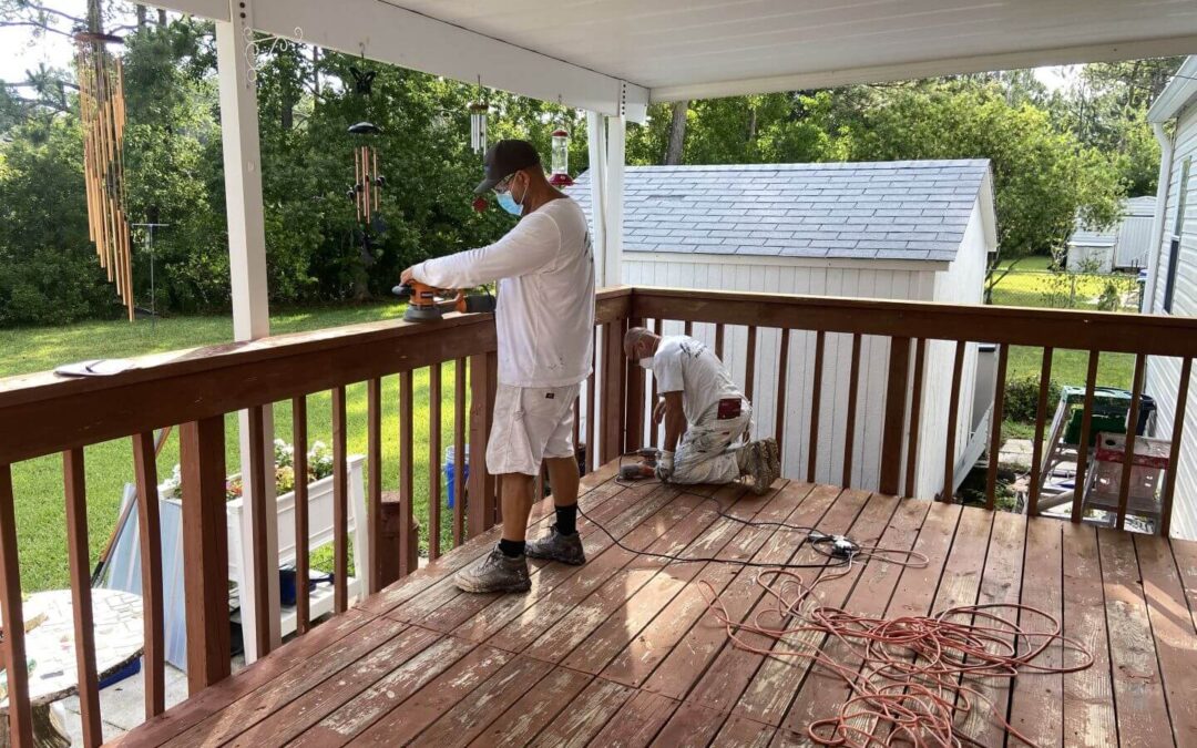 wood painting in the veranda