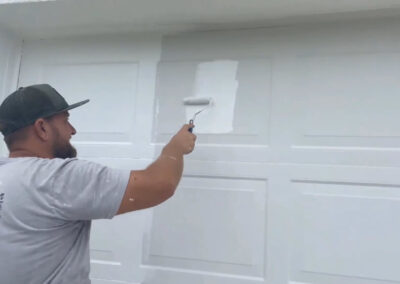 Exterior house, garage door painting