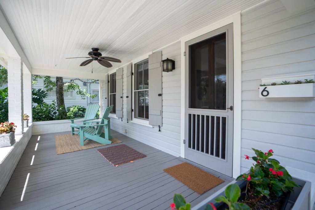 Freshly painted porch in ST. Augustine Florida