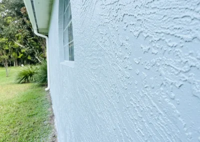 roller painted exterior wall