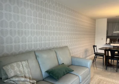 Wallpaper install in living room localpainterflorida