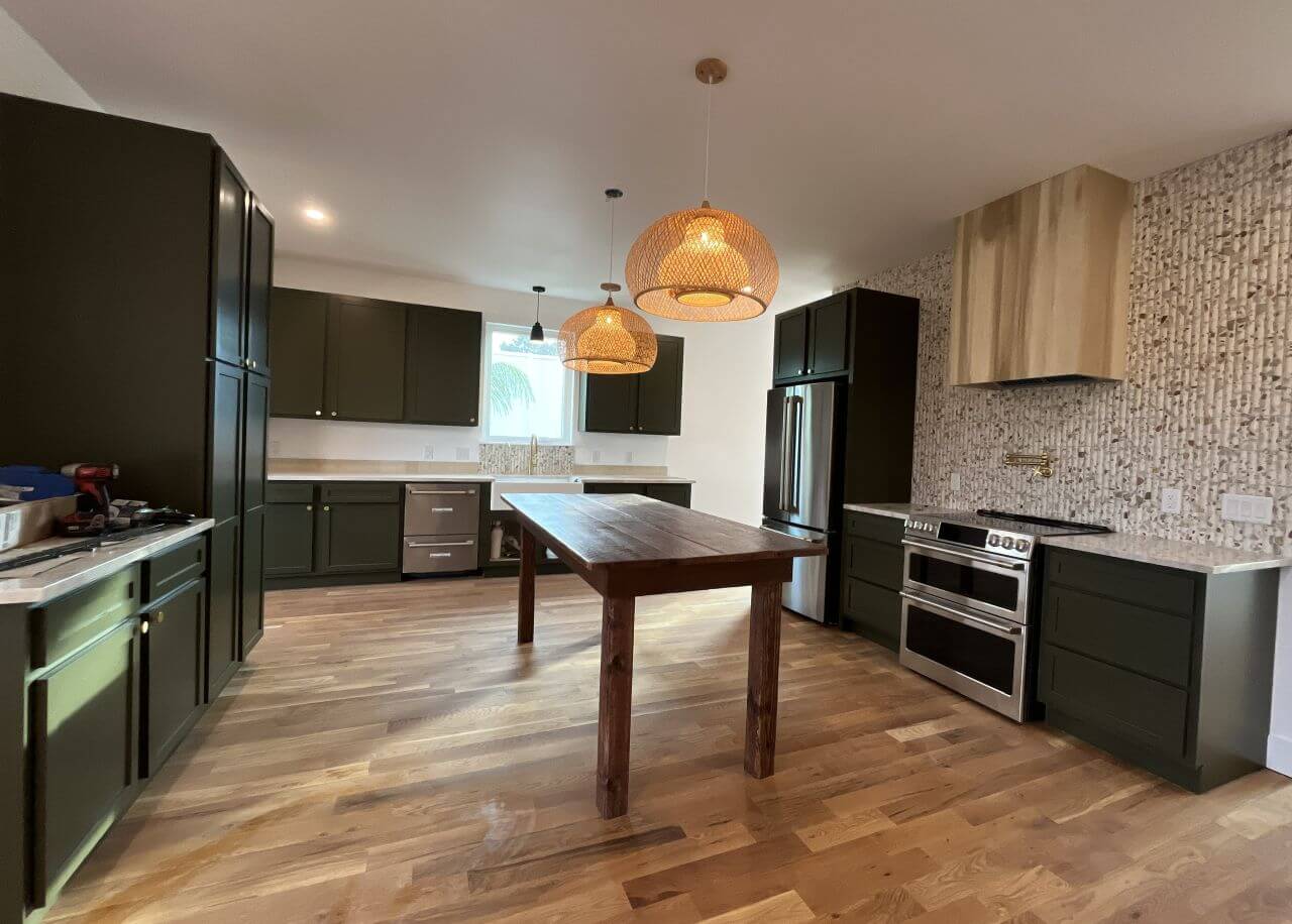 Green paint in kitchen